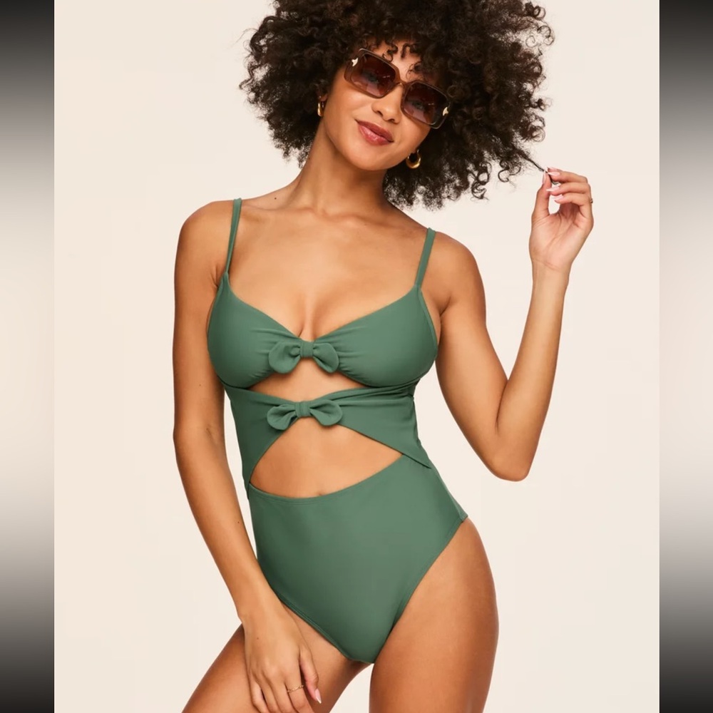 Adore Me Green Cutout Swimsuit